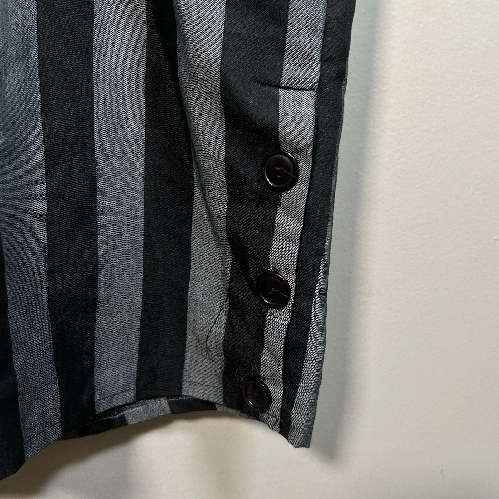 VTG 80s Brioche California Sailor Gray Black Striped Avant Garde Dress Sz S/M