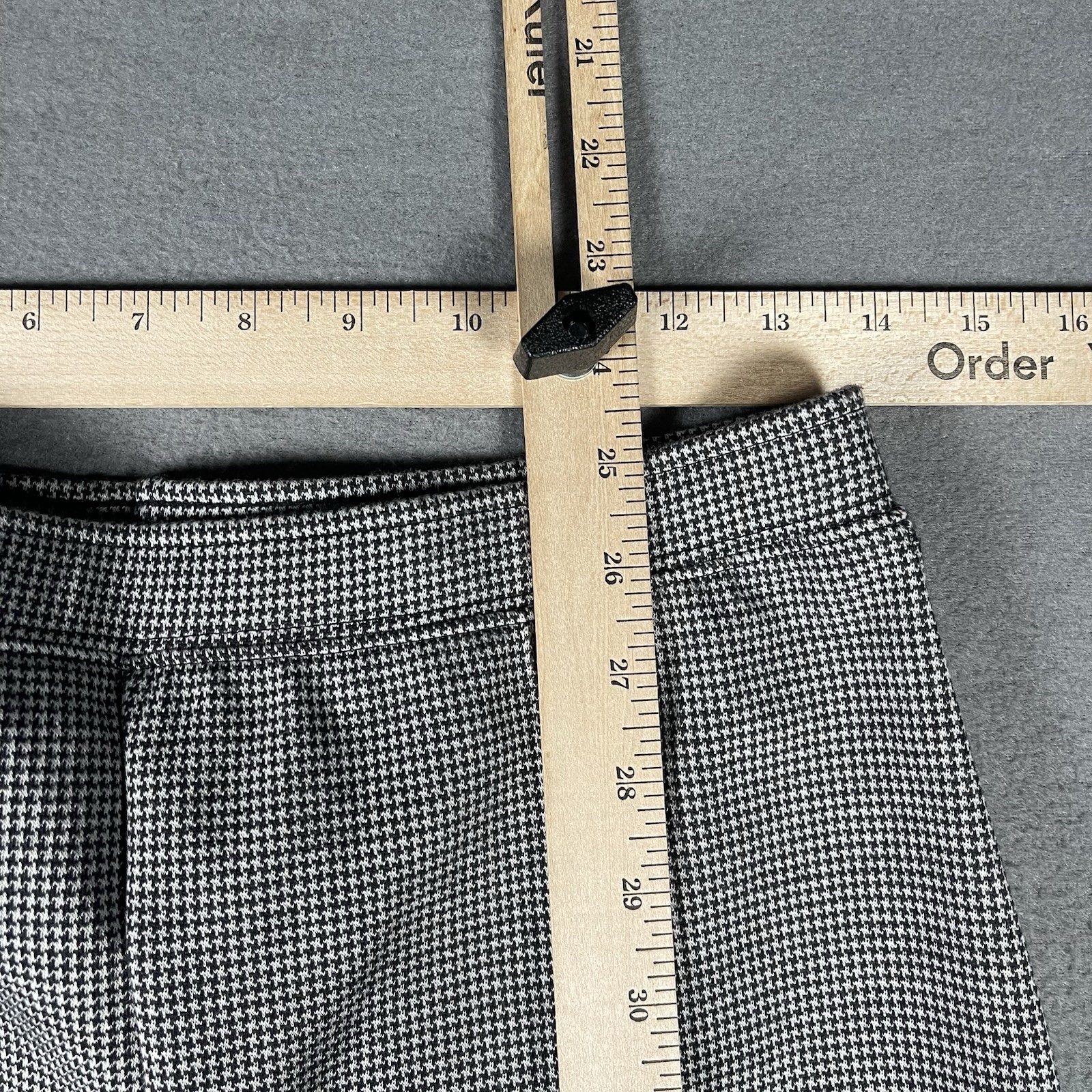 Vtg Sear Classic Elements Womens Pants Black Gray Check Medium USA Made NWT