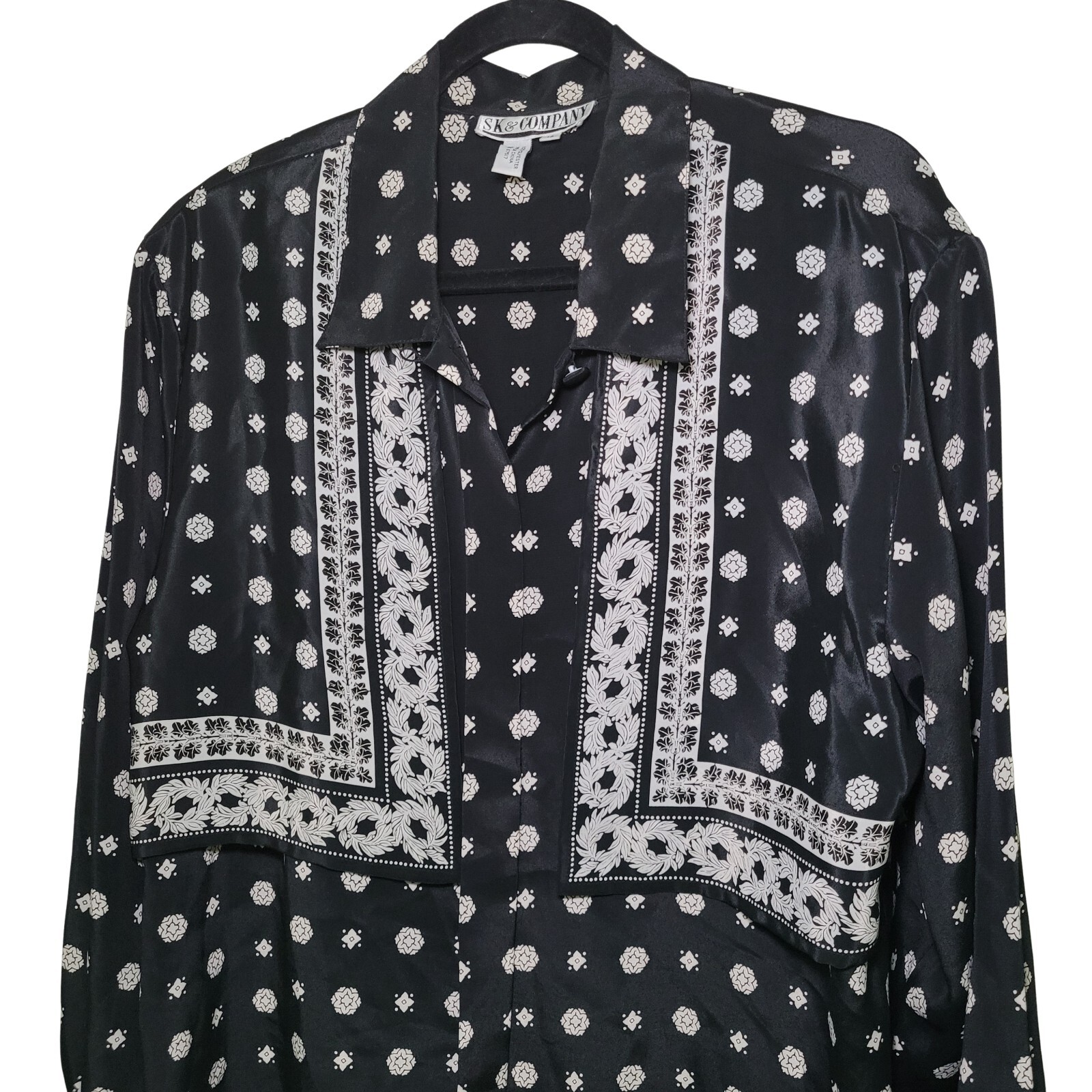 90s Western Style Blouse Shoulder Pads, Sz 16 XL Vintage Boho Country