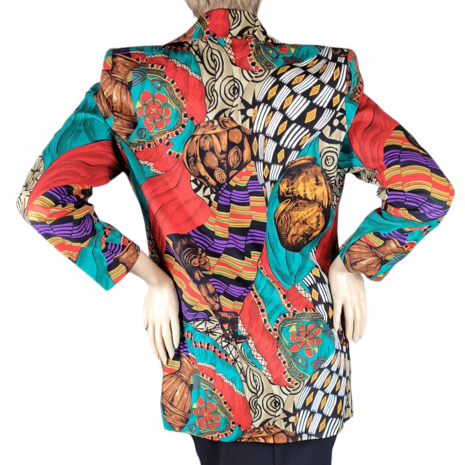 Vtg Sharon Young Sportswear Women’s Southwestern Aztec Western Linen Blazer Sz S