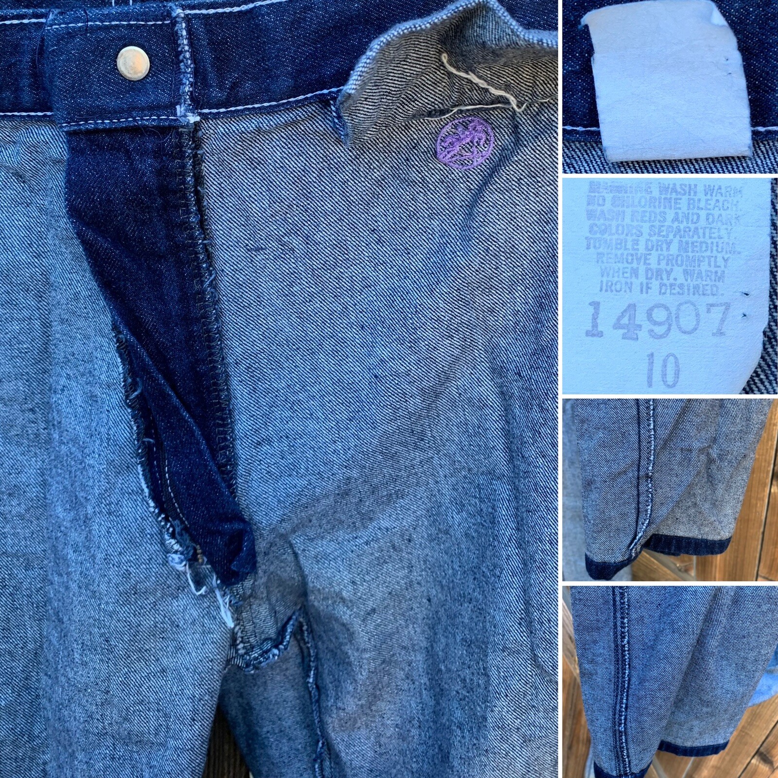 Lord Isaacs High Waist Jeans Talon Zip Embroidered Western Pockets 70s 80s Vtg
