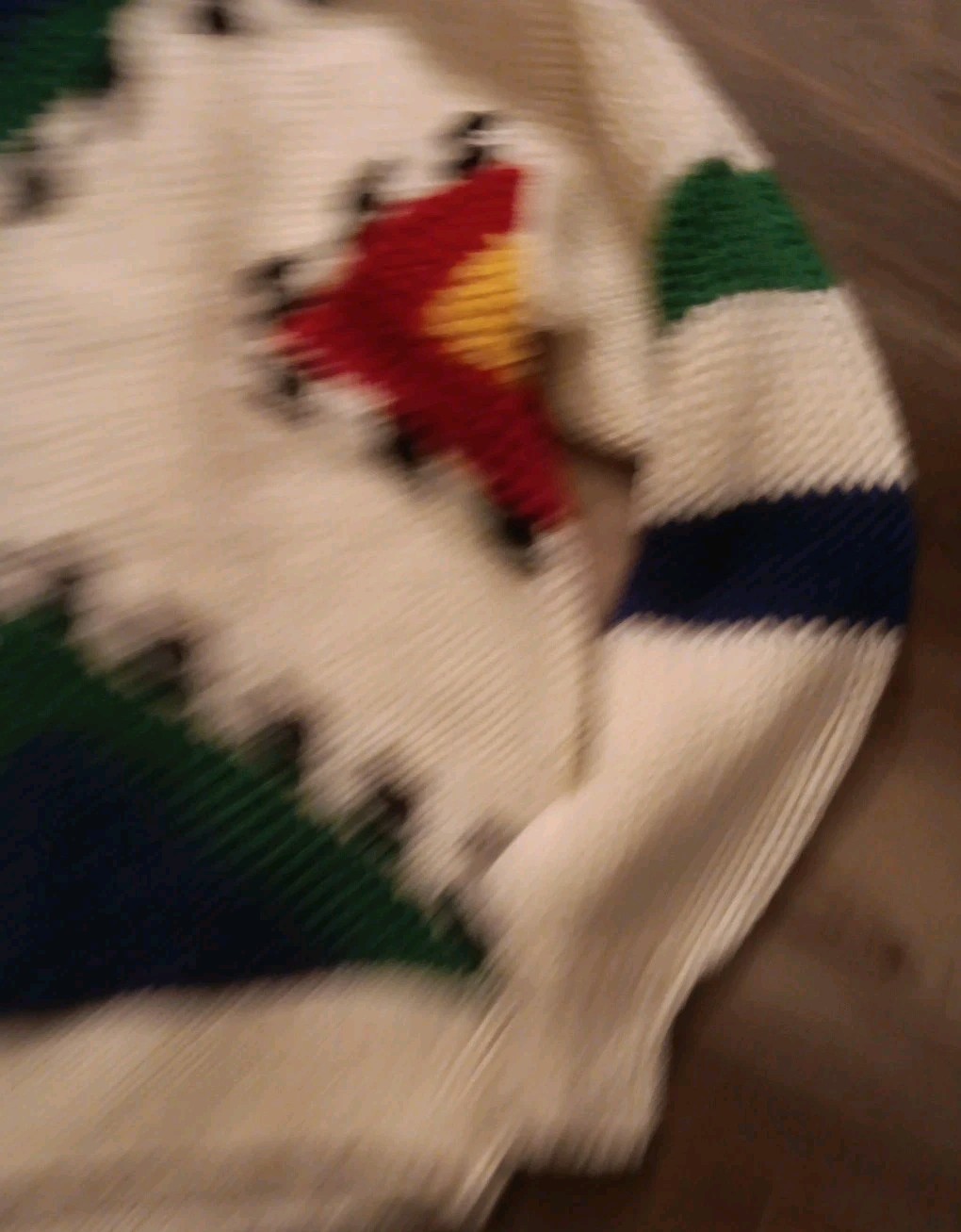 Vtg Pierre Cardin Sweater Med Multicolor Colorblock Abstract Chunky Knit Stripe