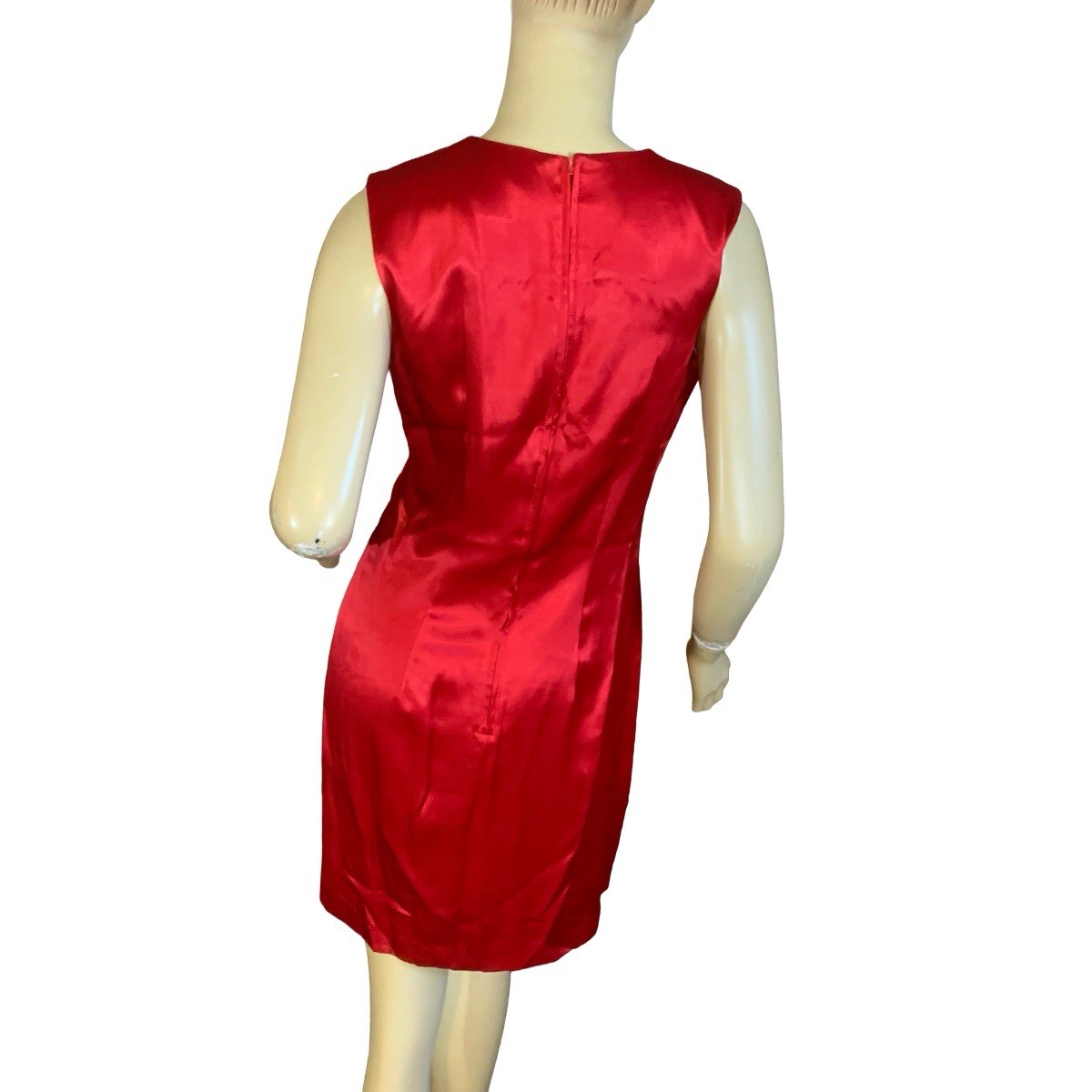 VINTAGE CIRCA 1990’S R-WEAR RAMPAGE CLOTHING CO RED SATIN MINI DRESS SZ 7/S