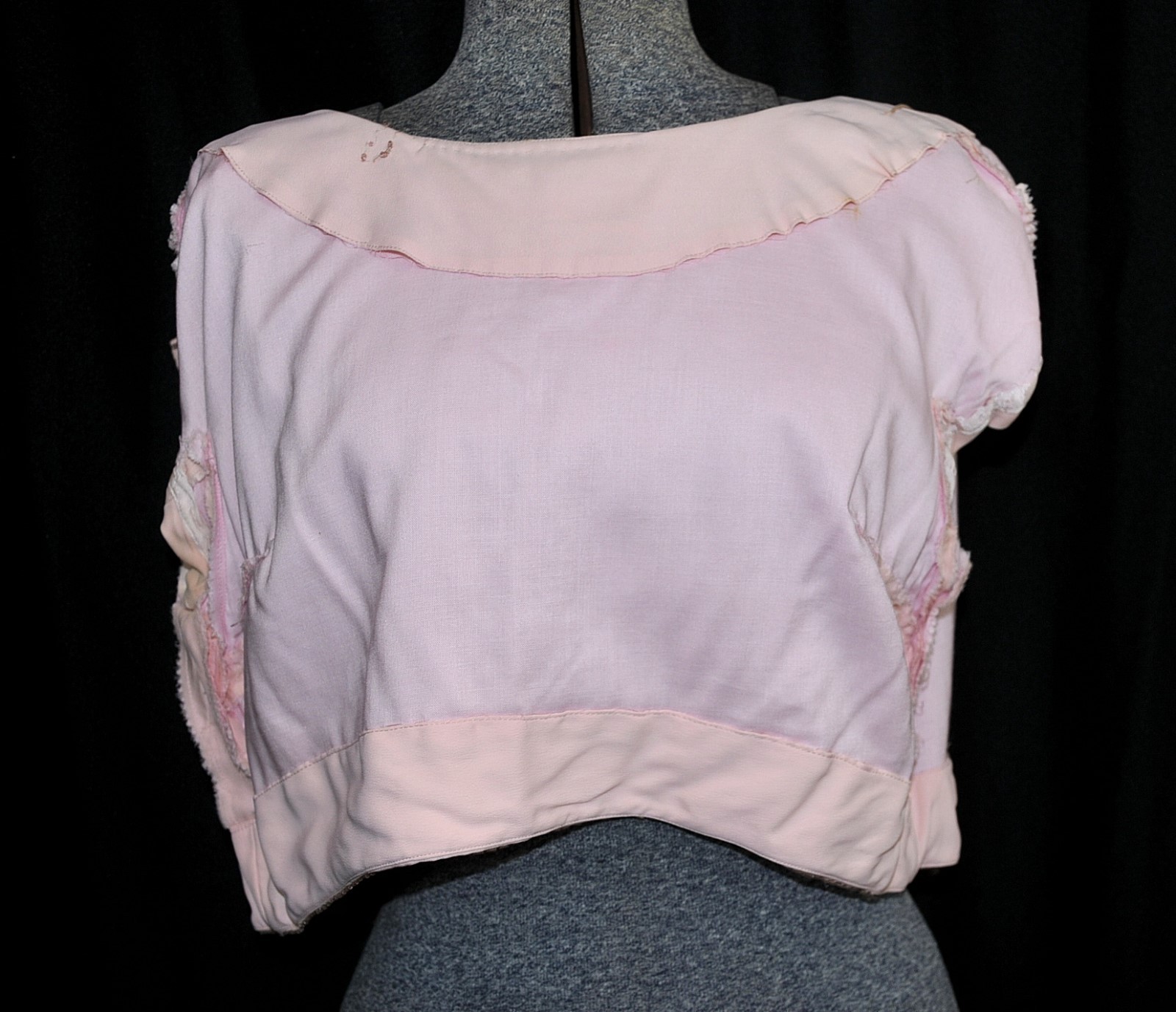 VTG 50’s 60’s Crepe Beaded Top Shell Tank SM/MED Metal Zipper Lined Blush Pink
