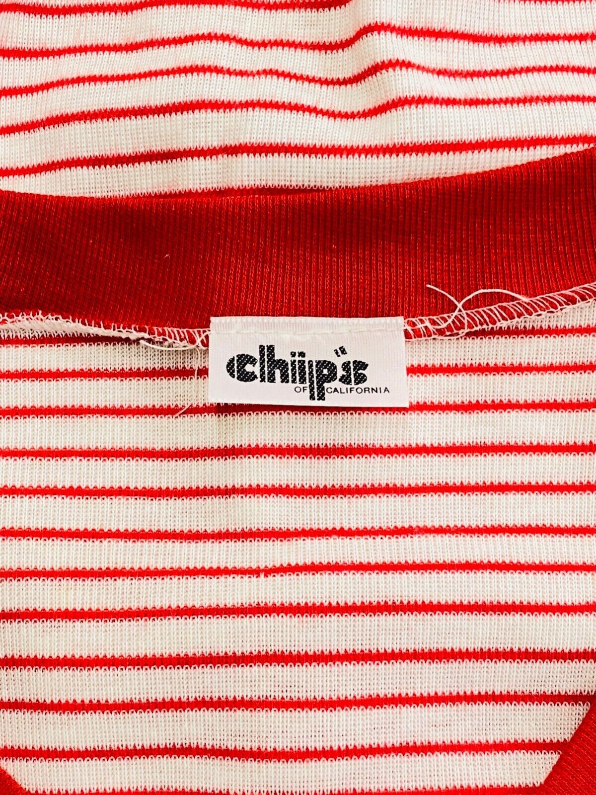 Vintage 1970s 1980s red white striped crop top short sleeve casual shirt S M