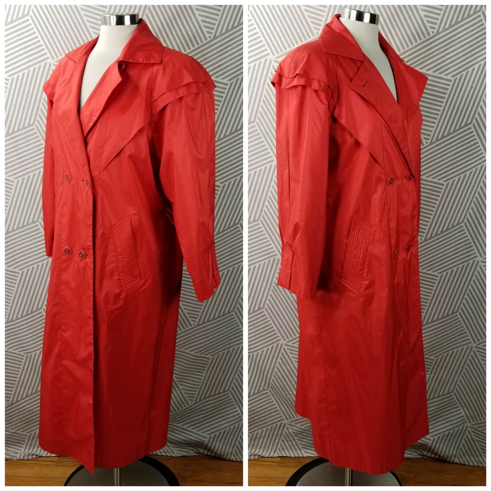 Vintage Womens Trench Coat size 7/8 long Raincoat professional Cosplay costume