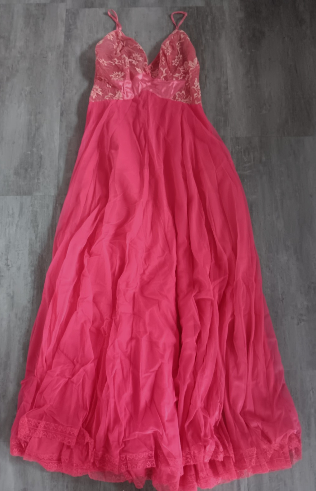 Vintage Clair Sandra by Lucie Ann Beverly Hills Gown Red/Pink Size 34