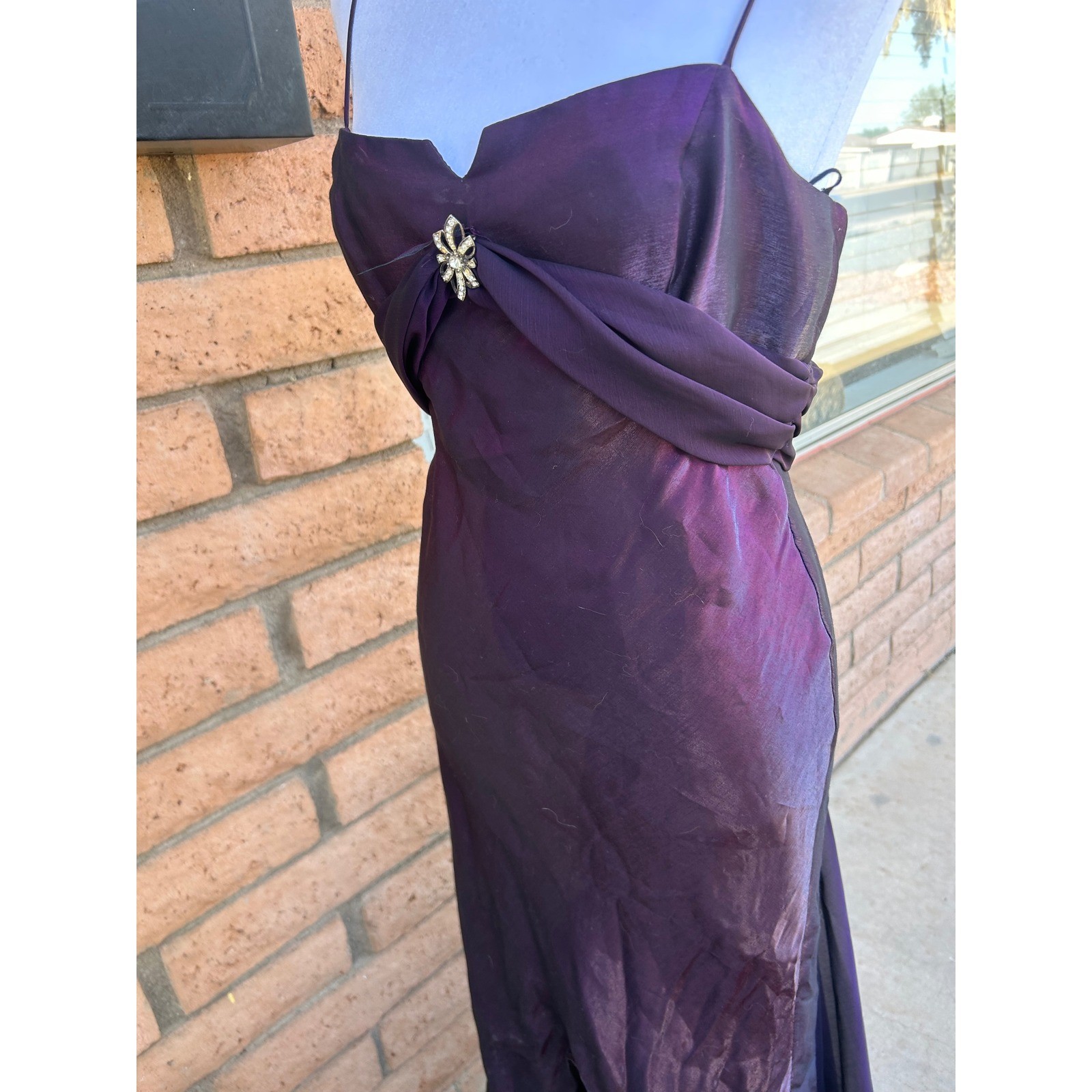 Dave & Johnny Vintage Iridescent Purple Gown 90s Dress Sz 7-8 Maxi Whimsigoth