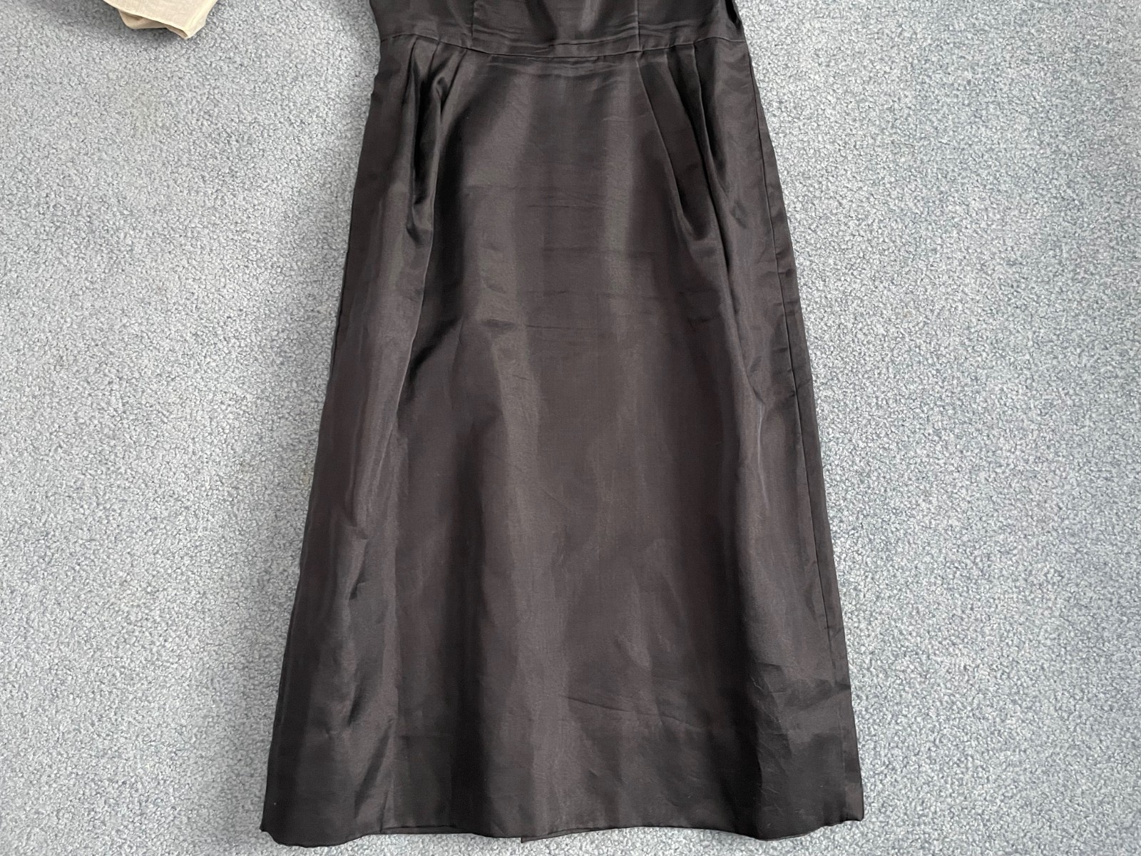 Vintage 1940’s HARCO Black Dress with White Contrast Collar, Front Metal Zipper
