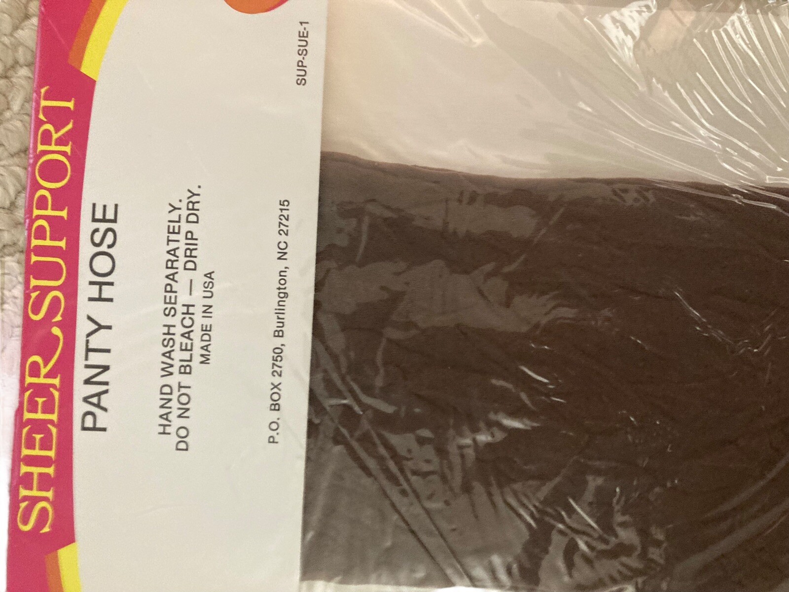 Lot 2 Pair Vintage Sheer Support Pantyhose Sz Med/Tall Taupe Made USA