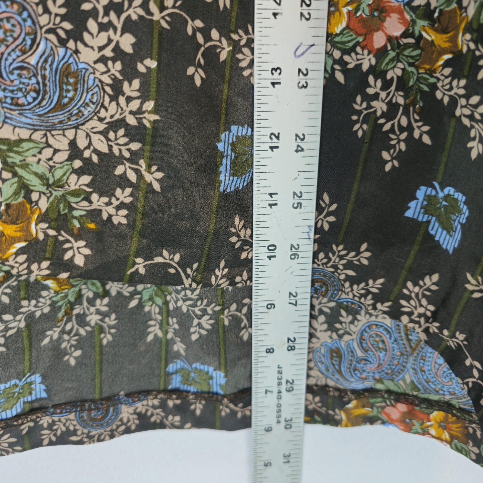 VTG 70’s Lady Manhattan Brown Paisley & Floral Blouse Sz 12 Replique Collection