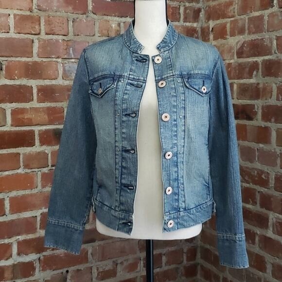 VTG 2007 Levi Strauss Signature Notched Collar Denim Jacket Women S Sample