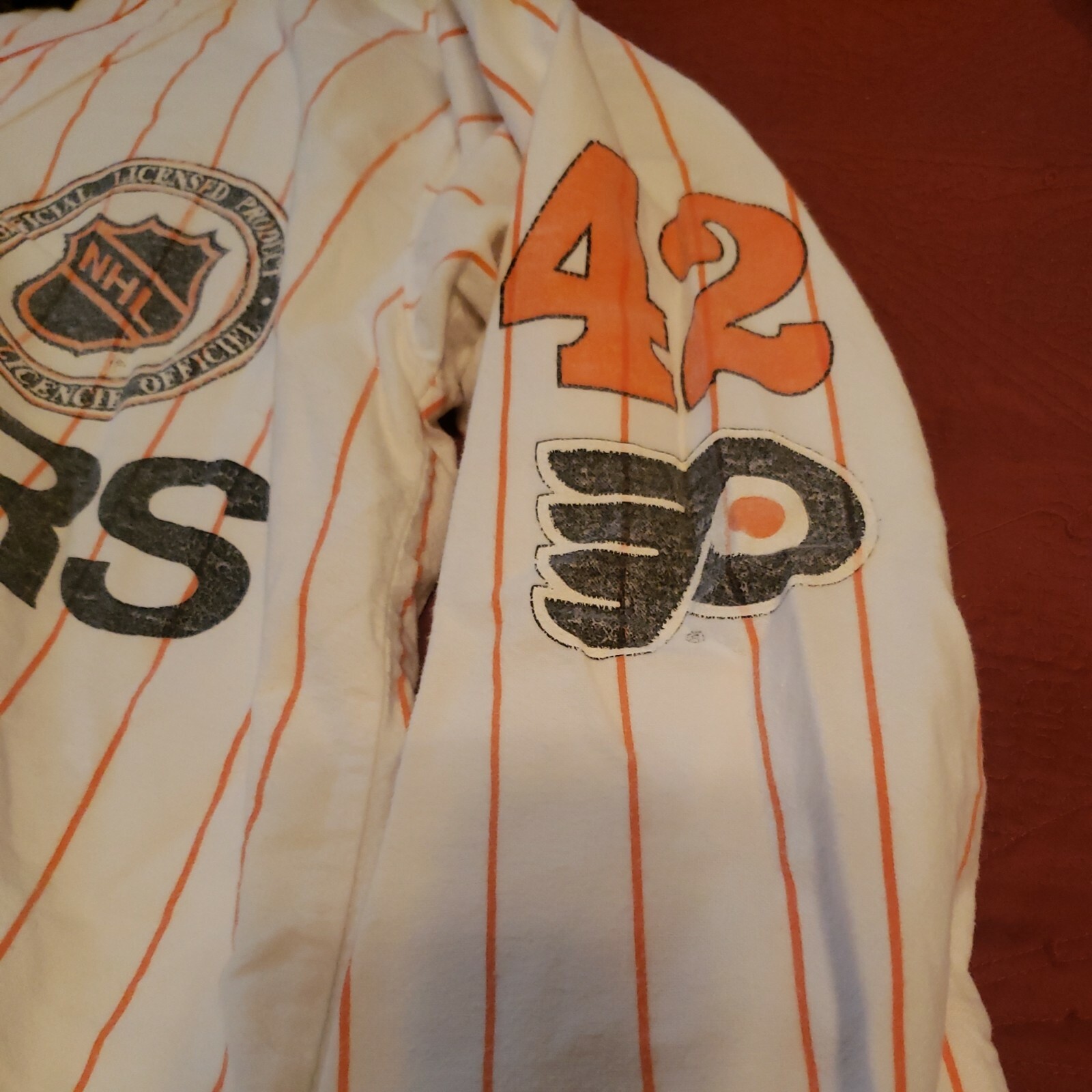 Vintage PHILADELPHIA FLYERS Esleep Co Ed Pajamas Size Lrg Very cool Retro set!