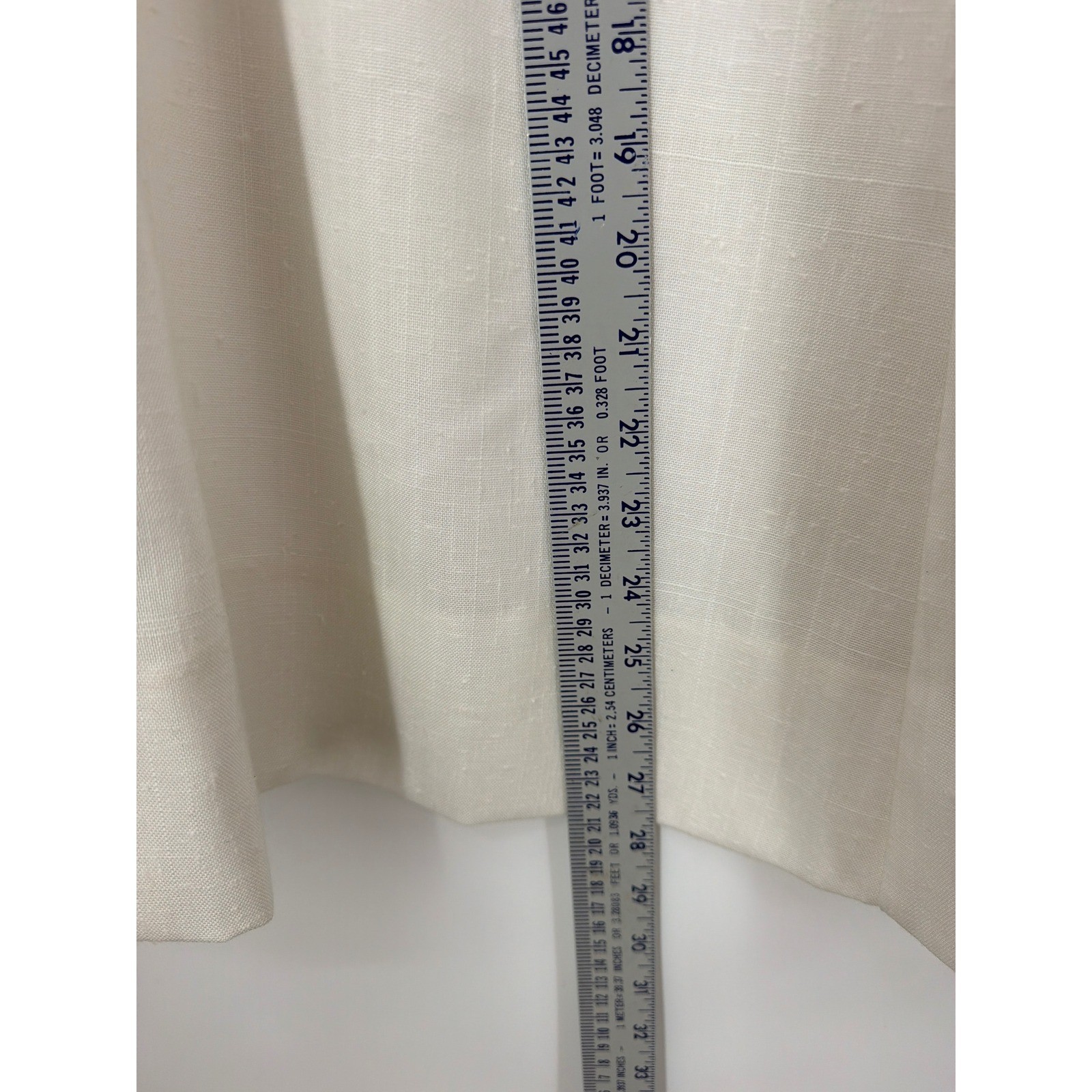 Vintage White Linen A Line Skirt Suit Set Blazer Midi Made in USA Size 15/16