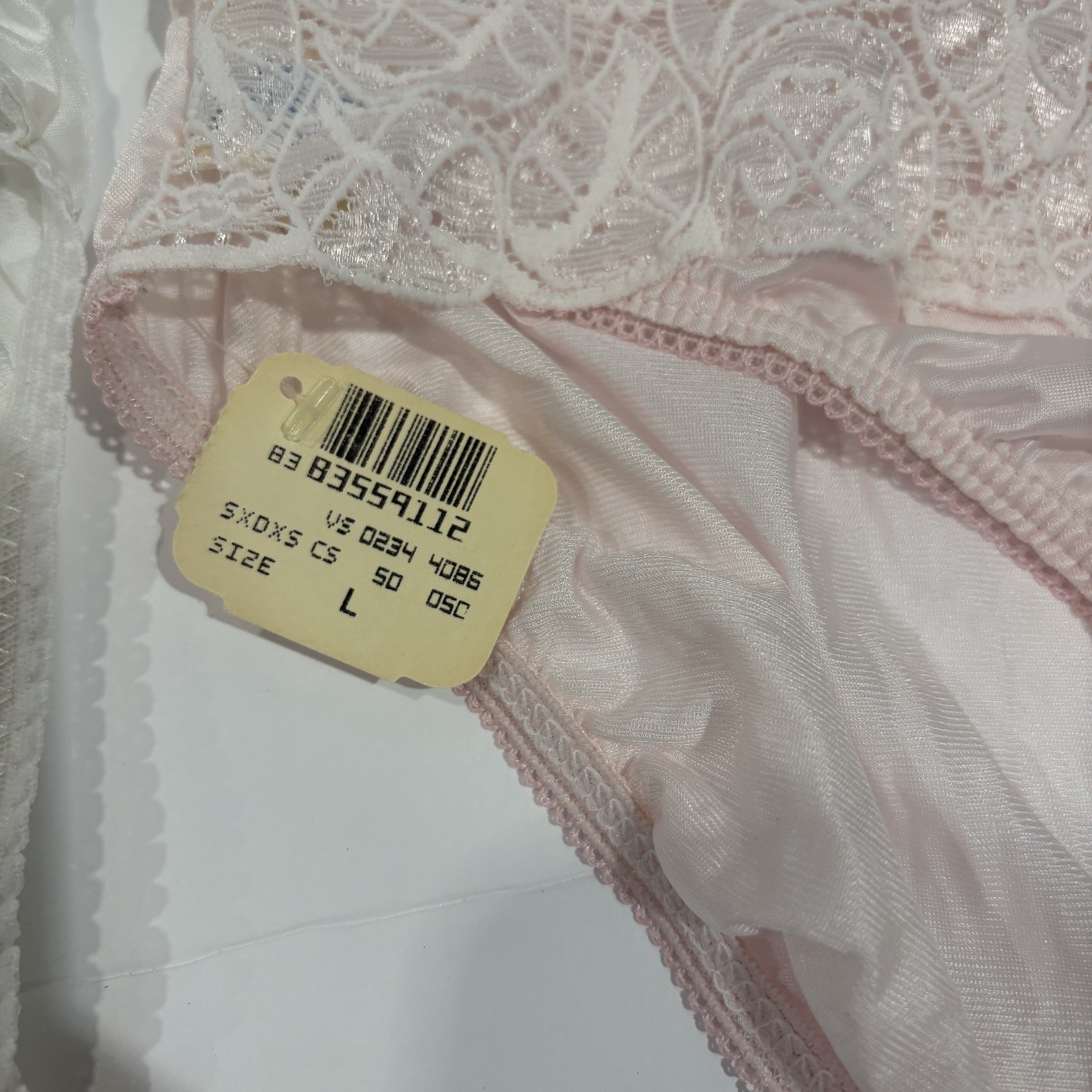 Vtg VICTORIAS SECRET Satin Panties Lot Gold Crown Label Lace Hi Cut NWT Sz L
