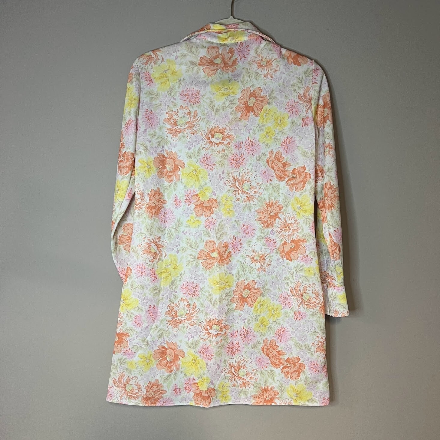 VTG 1970s Floral Button Up Skirt Mini Dress Tunic Boho Hippie Hippy 70s M/L ?