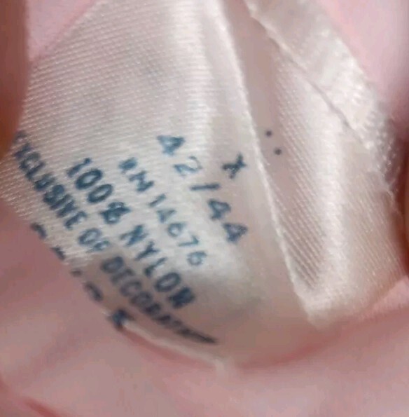 Vtg Sears Womens M 42-44 Pink Sheer Long Nightgown Nylon Lace Front 3/4 Sleeve