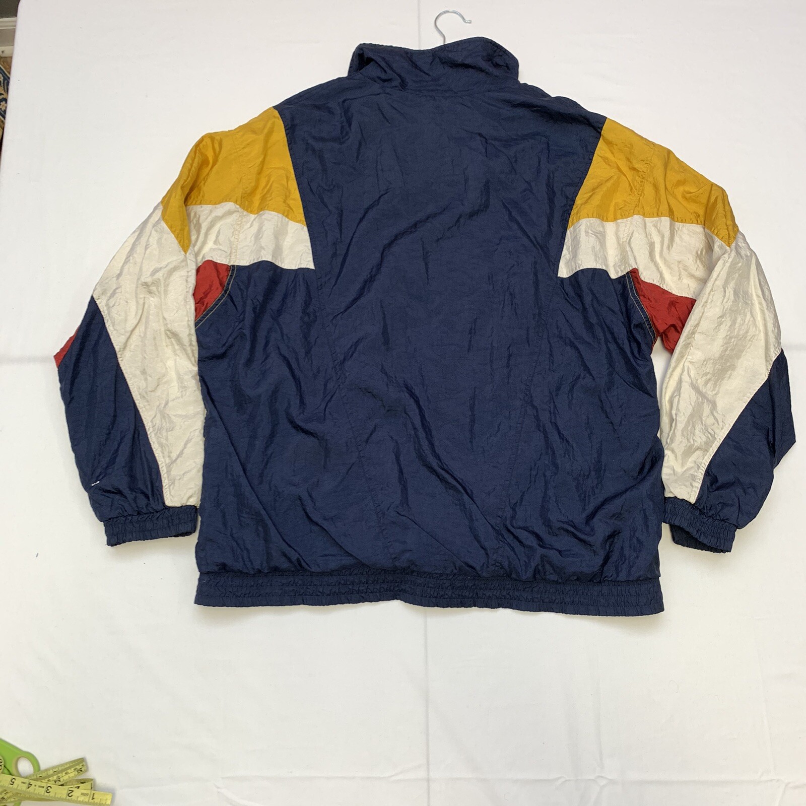Vtg Lavon Jacket XL Nylon Windbreaker Red Blue White Yellow 80s 90s Fresh Prince