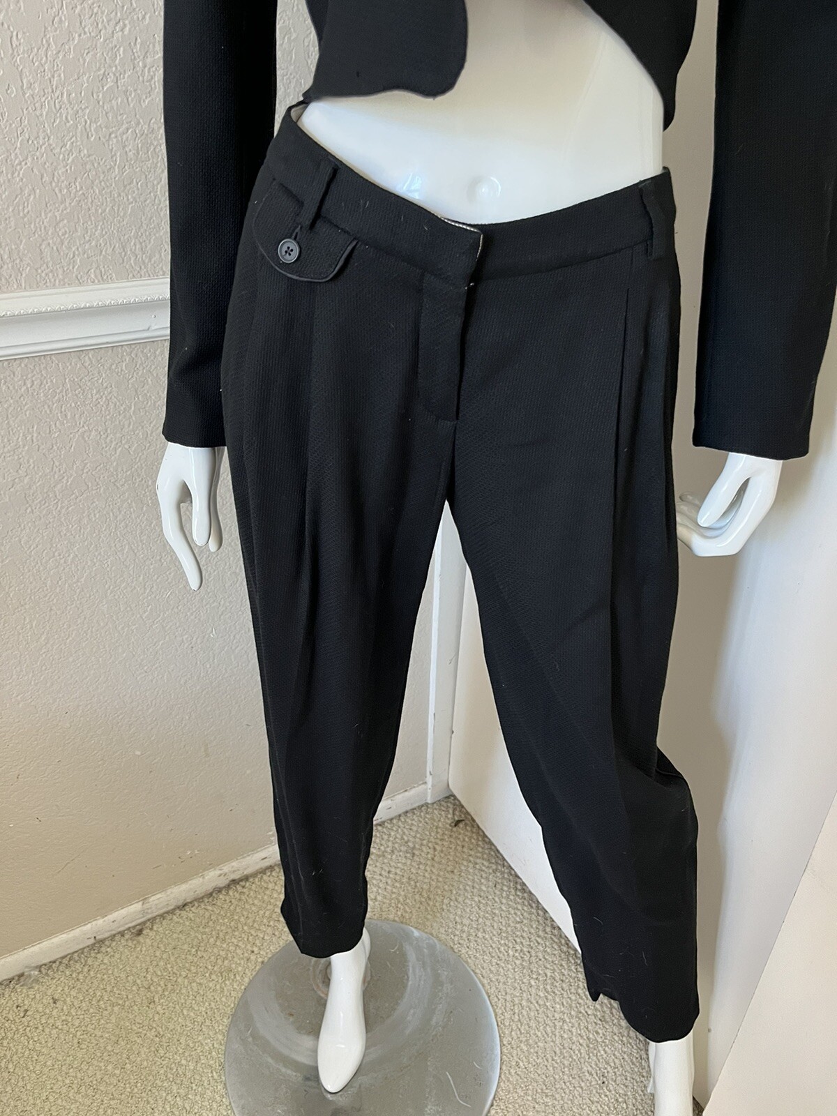 ARMAND BASI NEW! Black Viscose/Wool Women’s 2-Pc Suit Jacket & Pants EUR 40