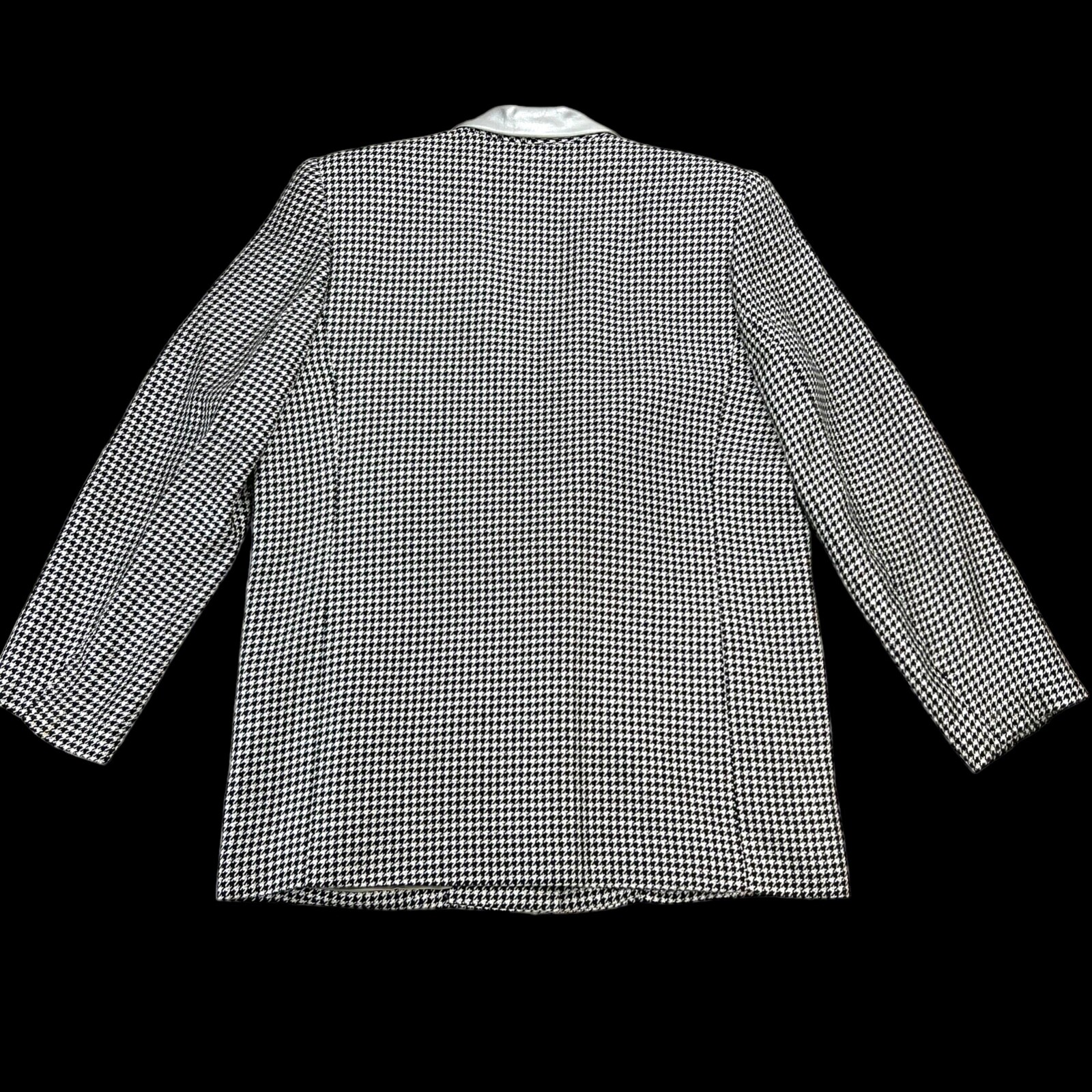 VTG 80s THE ICING WOMENS  BLAZER JACKET SZ L HOUNDSTOOTH SILVER THREAD