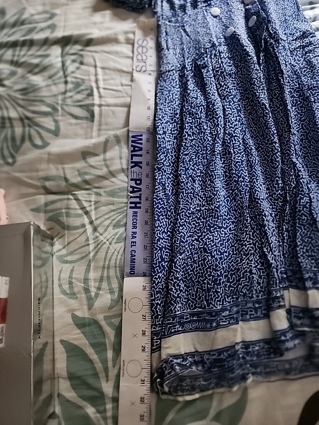 Blue And White 60s Mod Vintage Maxi Dress Fit And Flare Size X-Small/Small