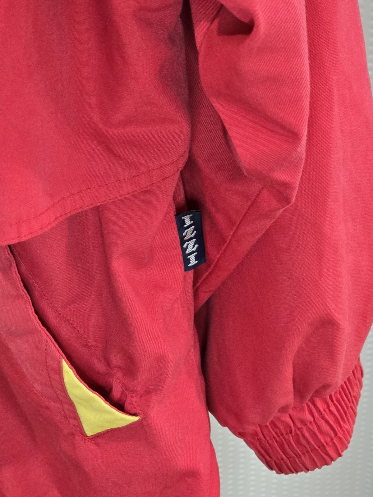 VTG Innovations by Izzi Colorblock 90s Coat Jacket Red Yellow Blue – Size L