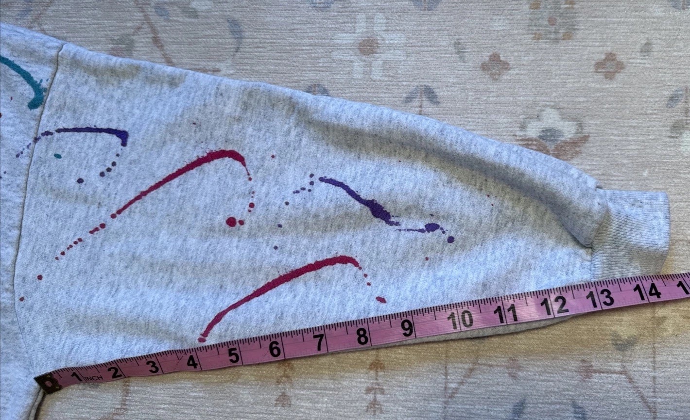 Vintage 80’s Cozy Sweatshirt Dress Heart Splatter Paint Print Cozy One Size