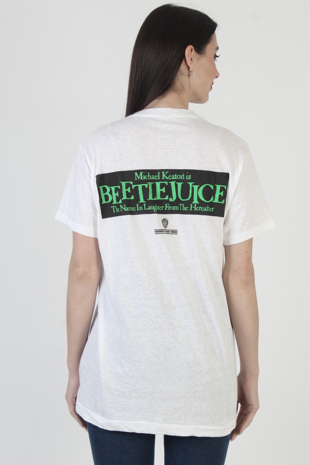 Vtg 80s Beetlejuice T-Shirt Movie Promo Screen Starts Double Sided Tee L
