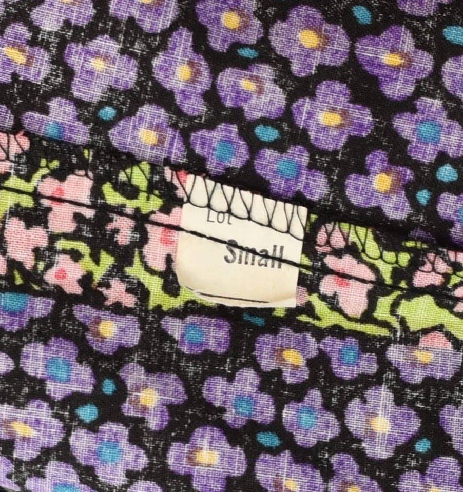Vtg 80s Floral Colorful Cotton One Piece Romper Jumpsuit Deadstock with Tag