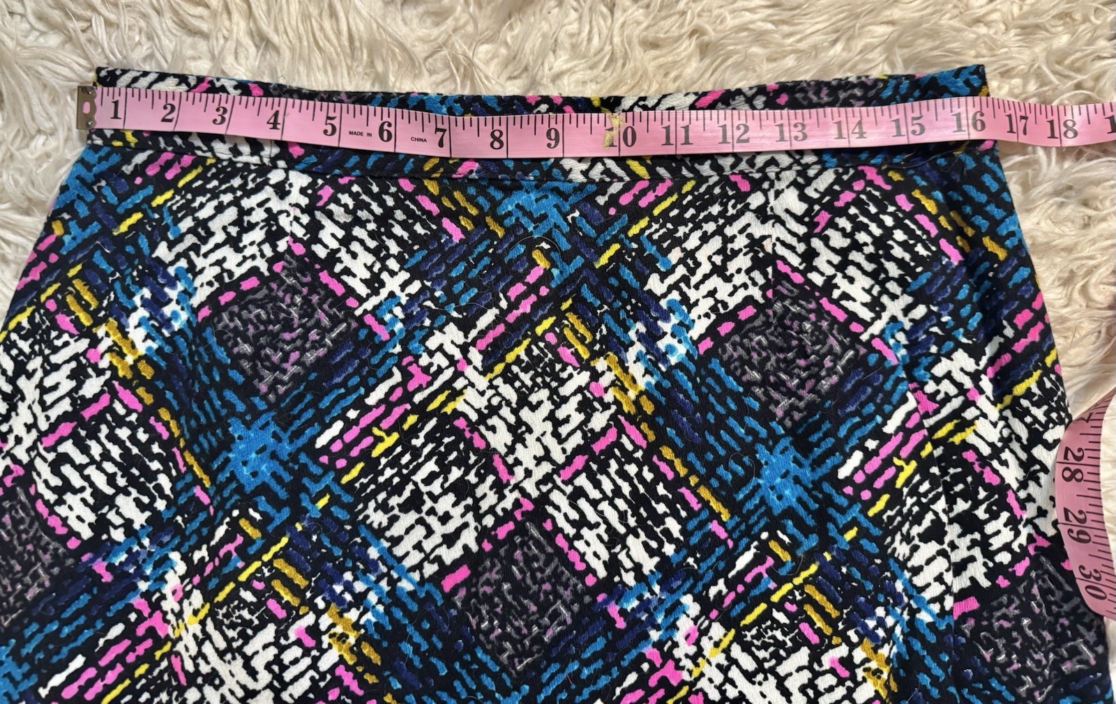Vtg 60s Psychadelic Print A Line Maxi Skirt Geo Art Cotton Pop Art Broadcloth M