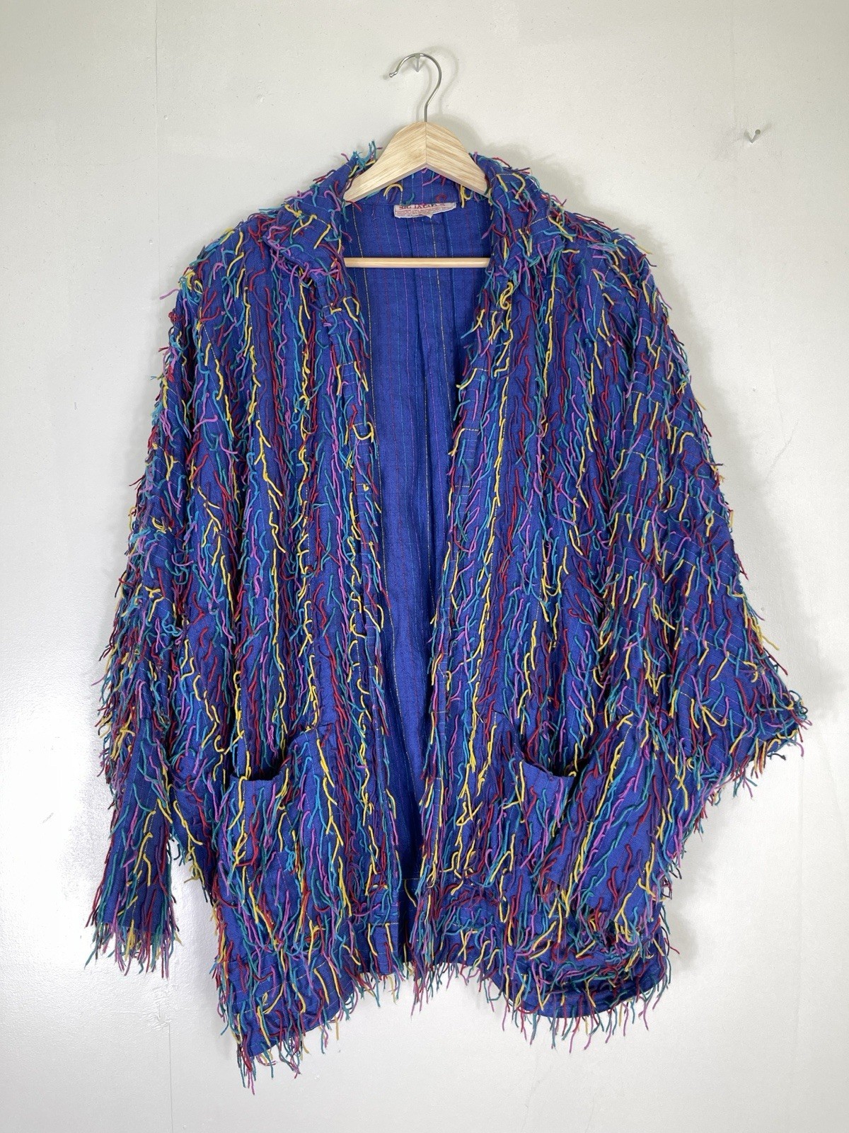 Vintage Big Jaguar Guatemala Rainbow Fringe Jacket One Size Maximalist Eclectic