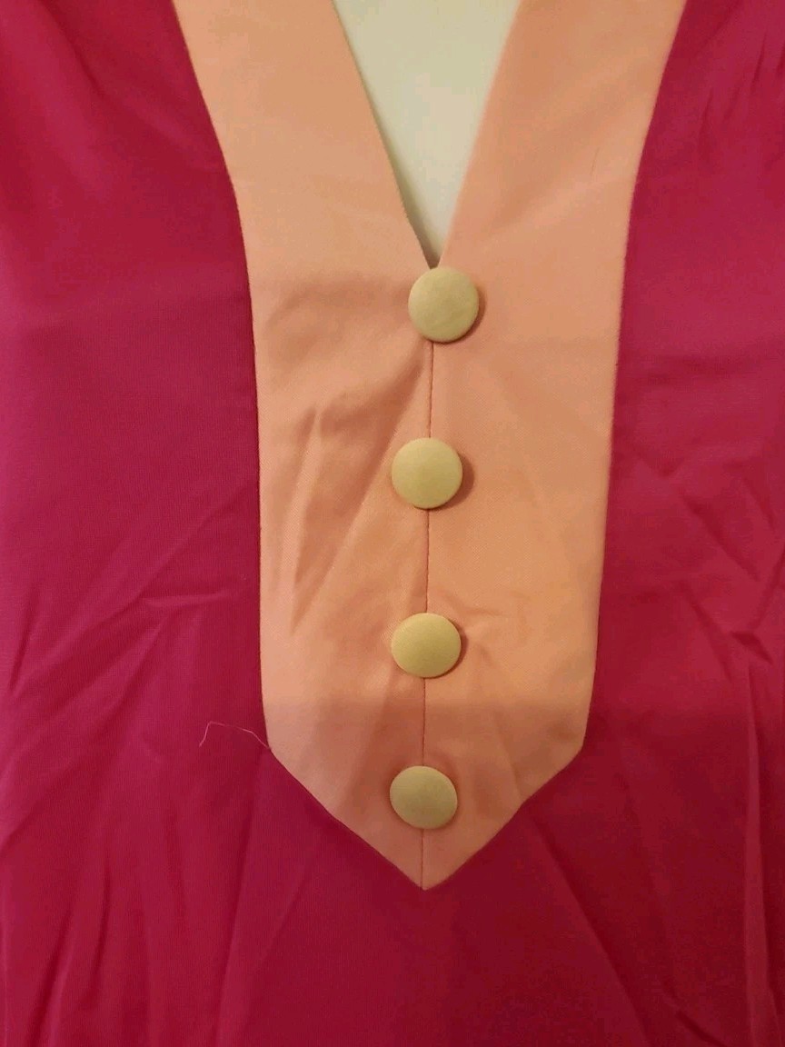 Vtg Vanity Fair Magenta Pink Nylon Short Nightgown Dress X-Small Sleeveless