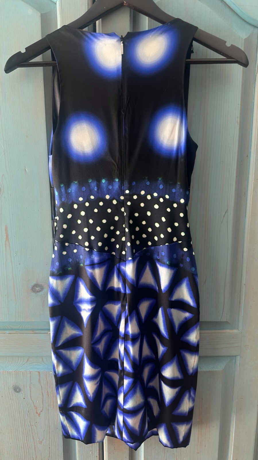 Vintage Roberto Cavalli Silk Dress Sz 40 Polka Dot Purple Black Sleeveless