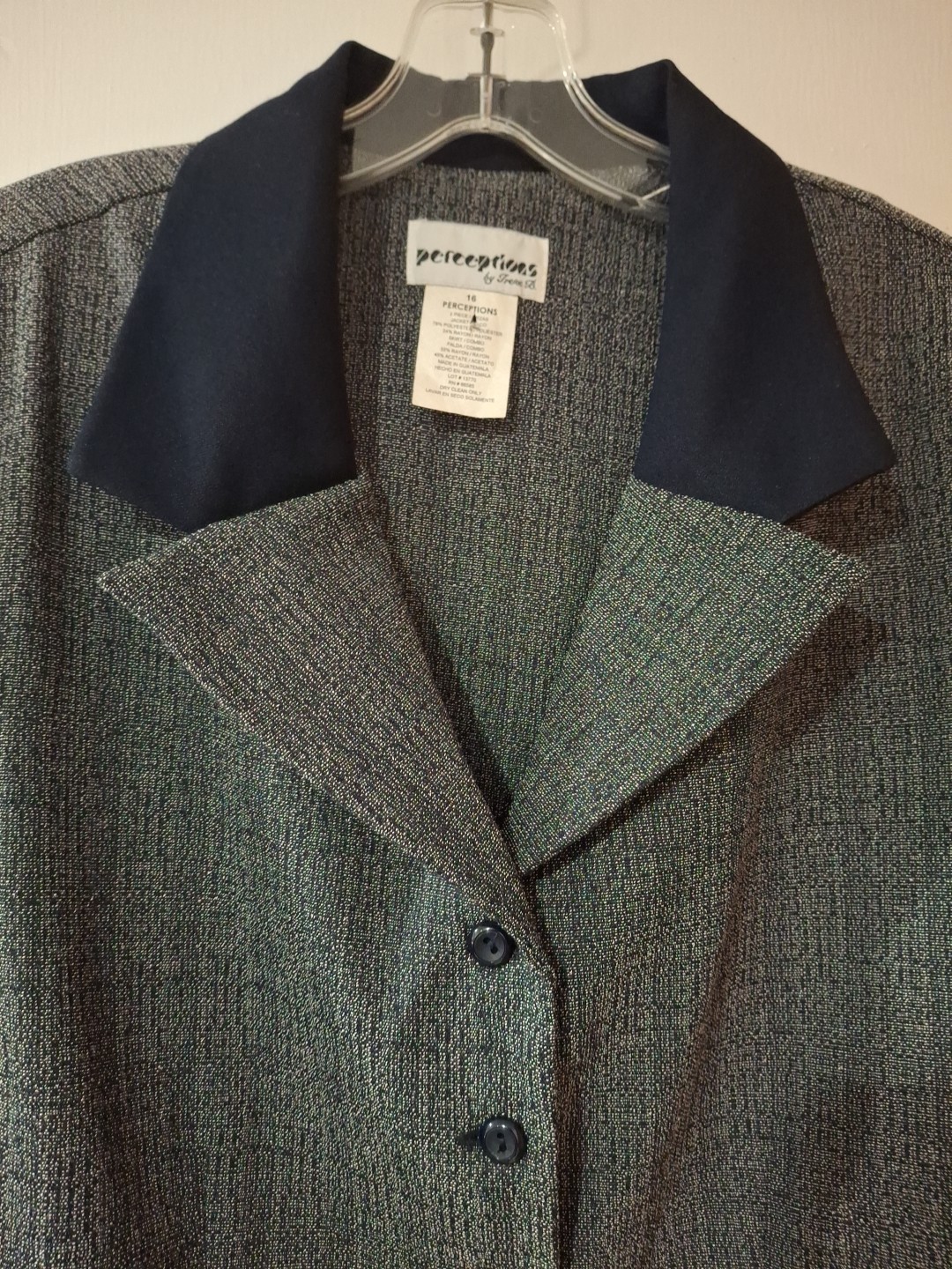 Perceptions Women’s Blazer Padded Shoulders Vintage 80’s/90’s size 16 career