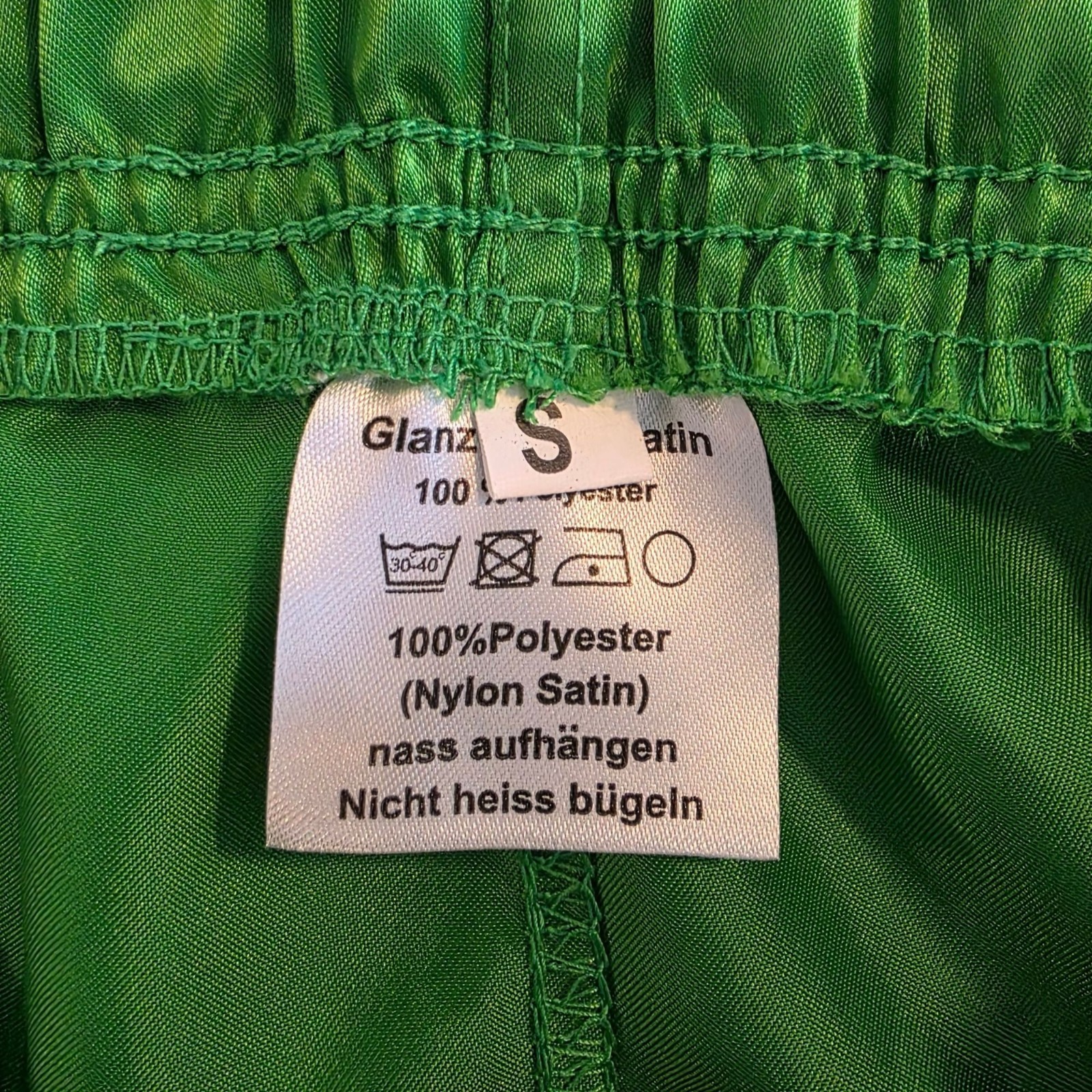 Vtg Glanz D Mode Welt Germany Satin Nylon Sprinter Shorts Green Red Striped S