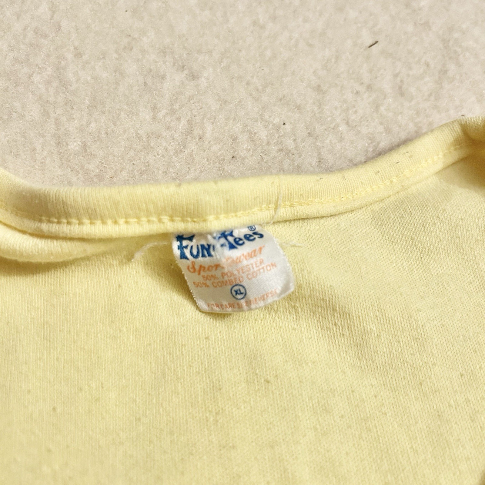 Vintage Hawaii Babydoll Shirt Womens XL 70s Pale Yellow Maui Tourist Fun Tees