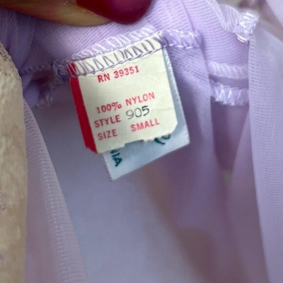 VTG Jenelle of California Purple Lavender Sheer Chiffon Peignoir Babydoll Small