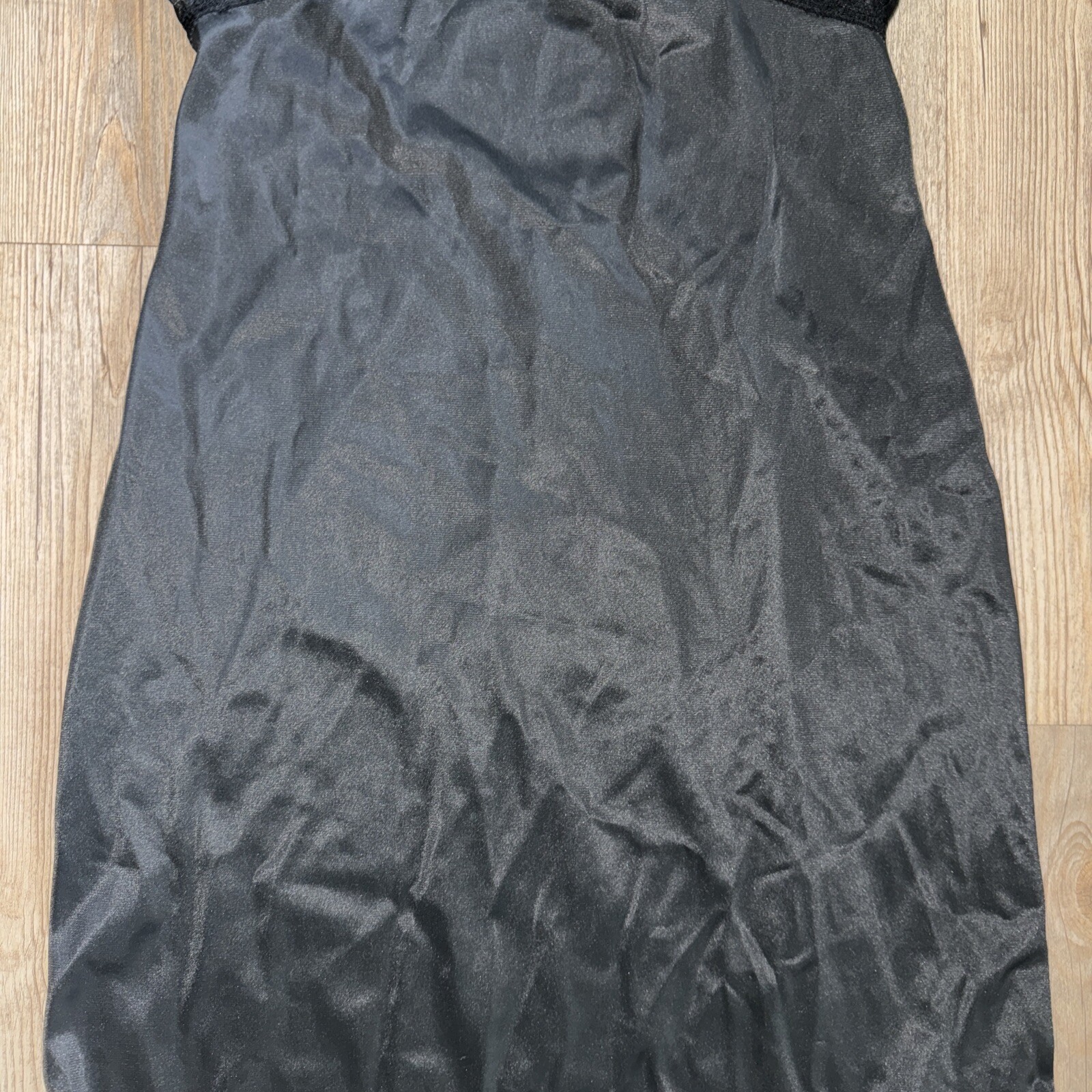 70s Vintage ROGERS Ruffled Below Knee Full Slip Dress TRICOT NYLON Size 34 Small