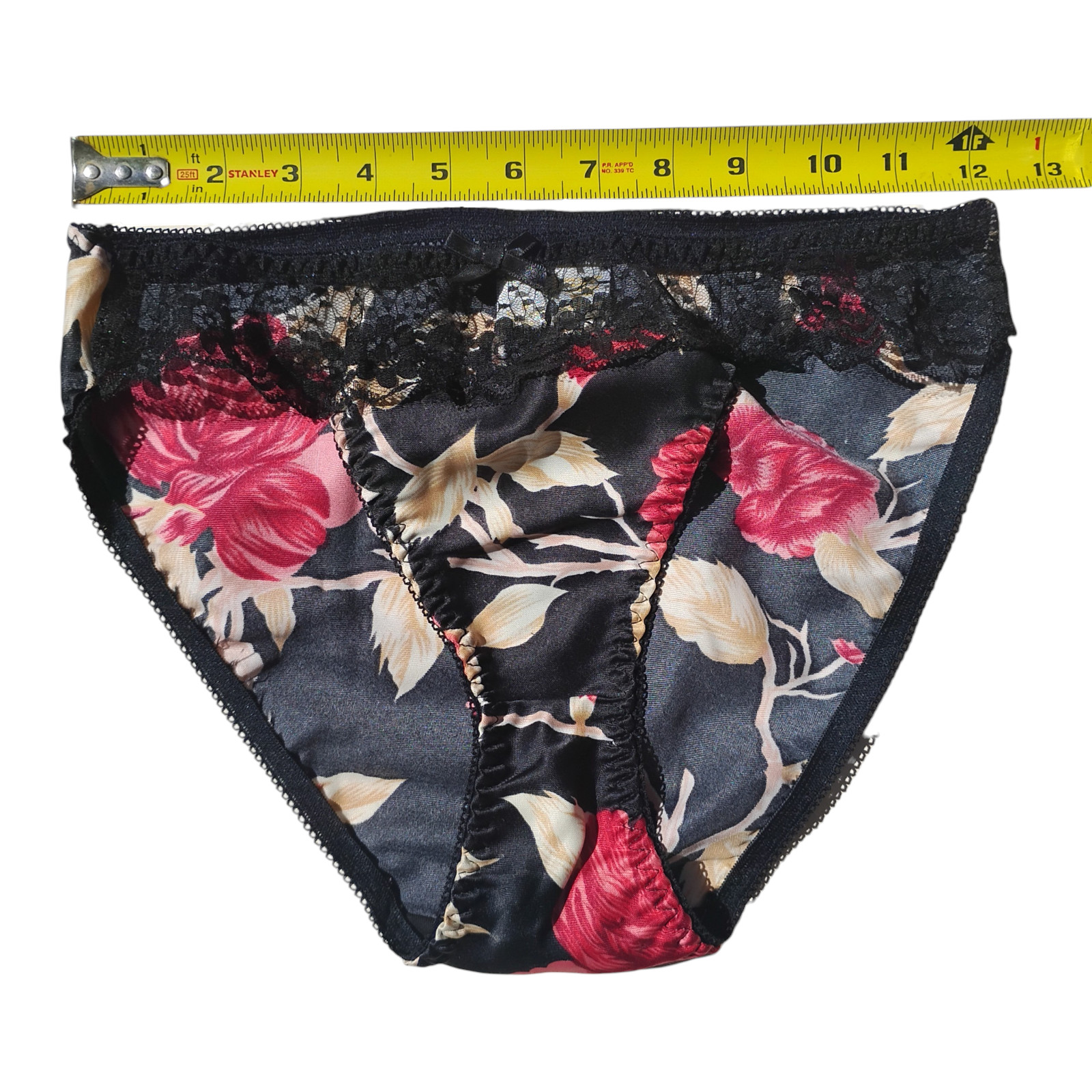 Vtg Victoria’s Secret Sz-L Gold Crown Satin String Bikini Panties Hong Kong!