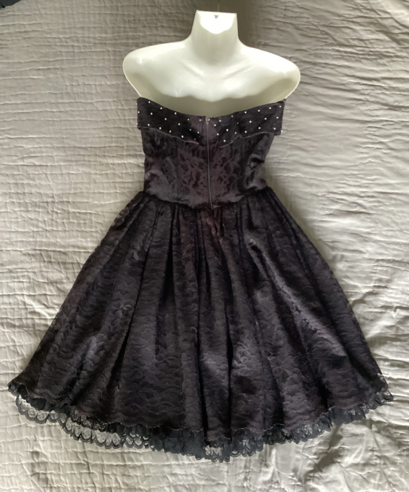 80’s EXPO Black Lace Beaded Party Dress