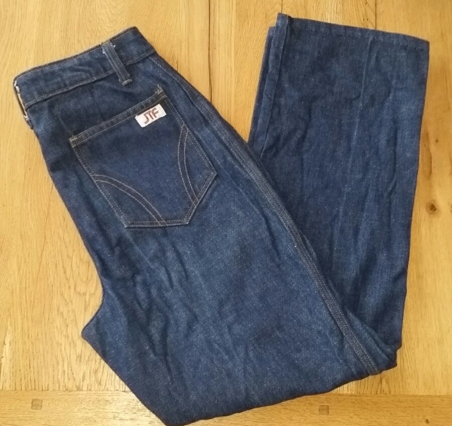Vintage 70’s JTF Trouser JEANS – size 12 Typical Jeans that fit Dark Denim EUC!
