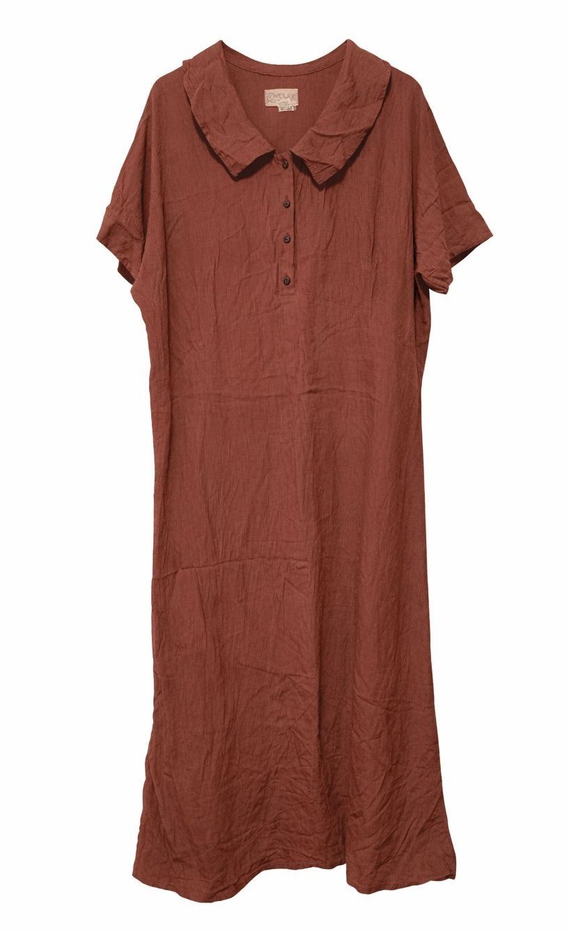 Vintage 80s R-Clan by Jeanne Eingelhart Checkered Rayon Rust Shirt Dress, Sz L
