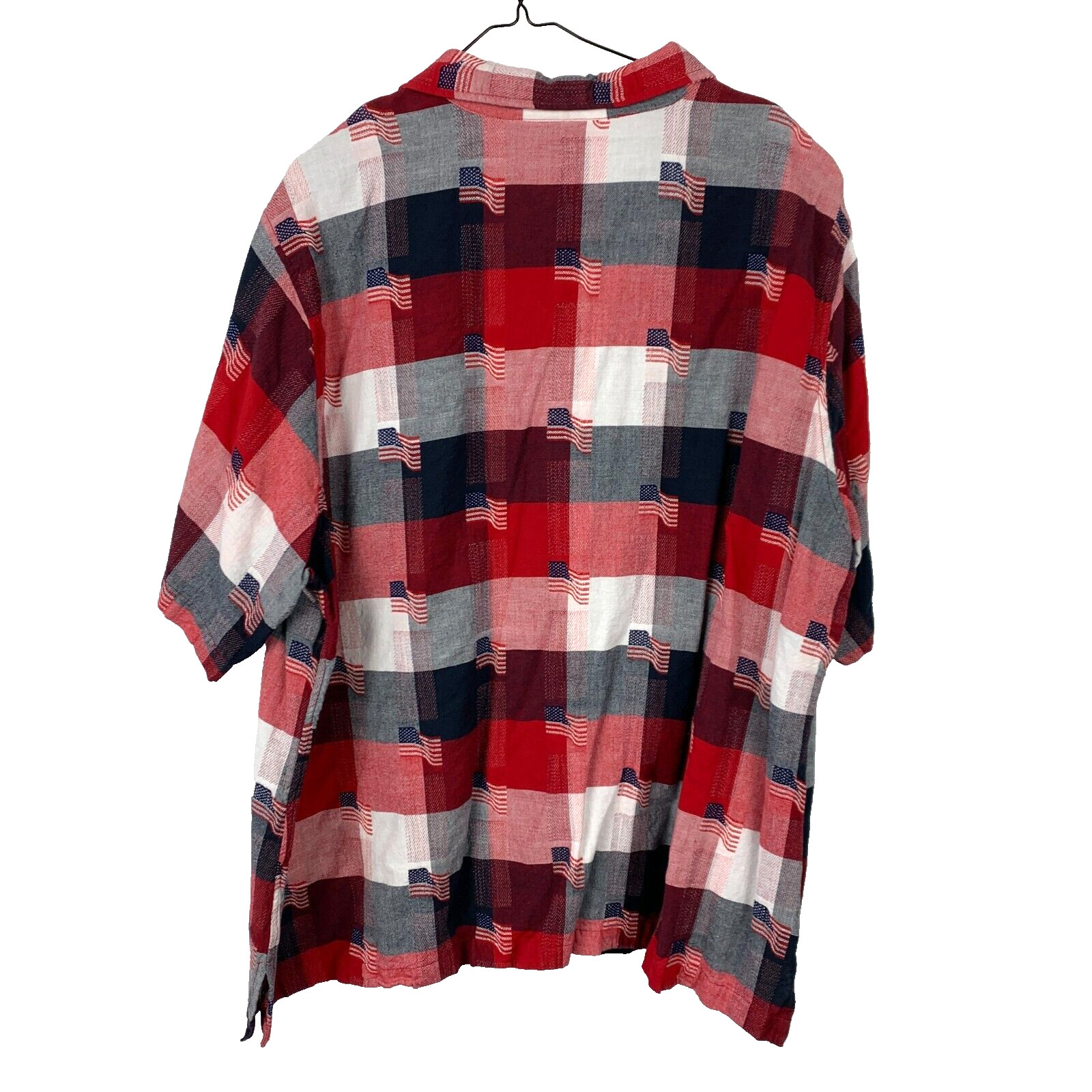 Vintage 90s Fashion Bug 4th of July Patriotic Red White Blue Plaid Shirt 26/28