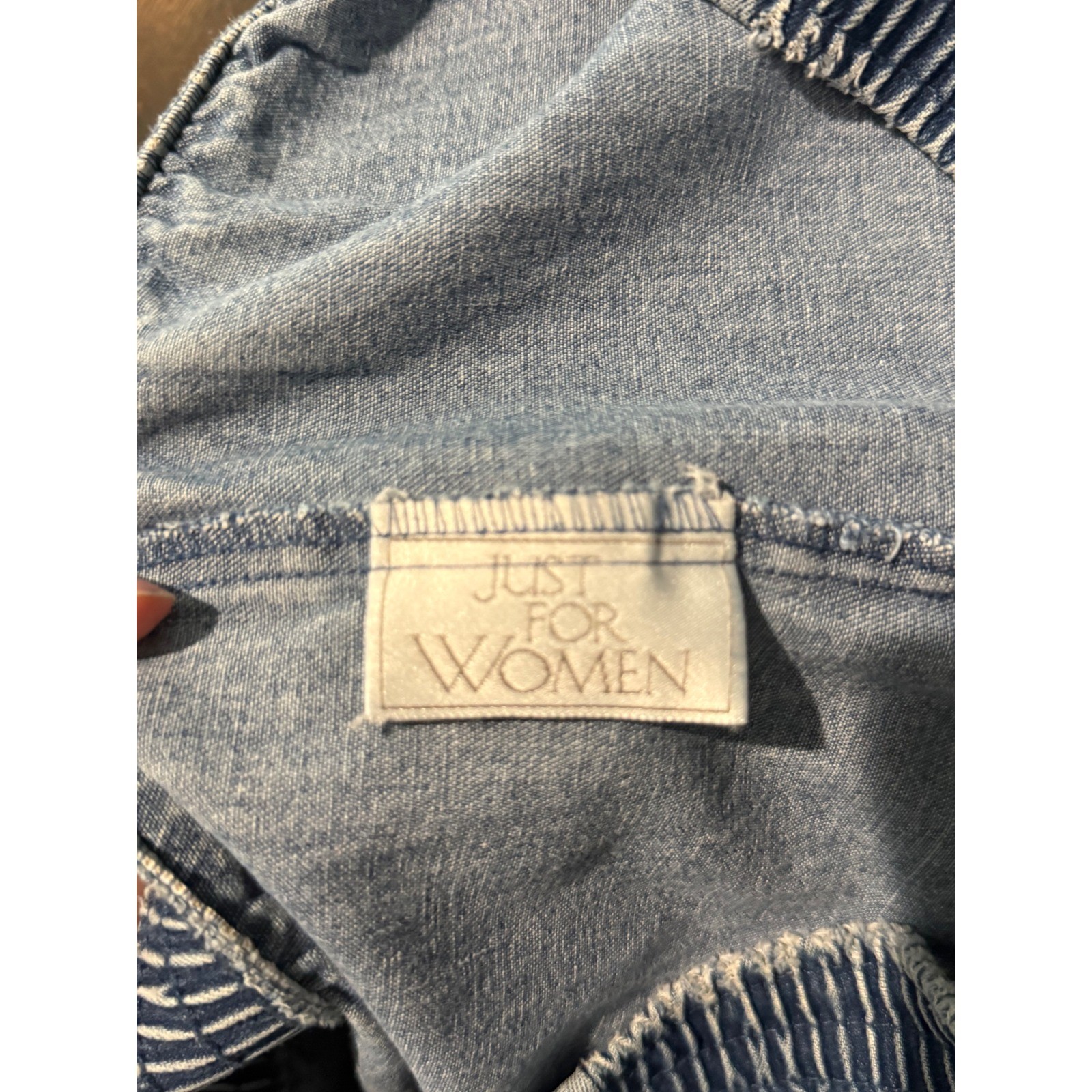 Just For Women Vintage Elastic Waist Tapered Denim Jeans Light Wash 18WP USA