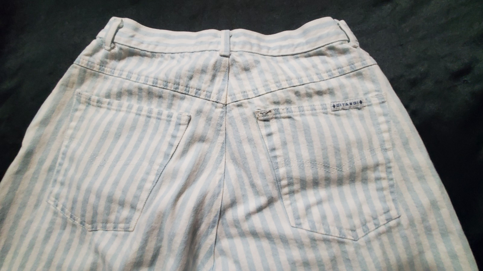 Vtg PS Gitano Blue White Striped Jeans 80s 90’s Proportionately Sized 12 Short