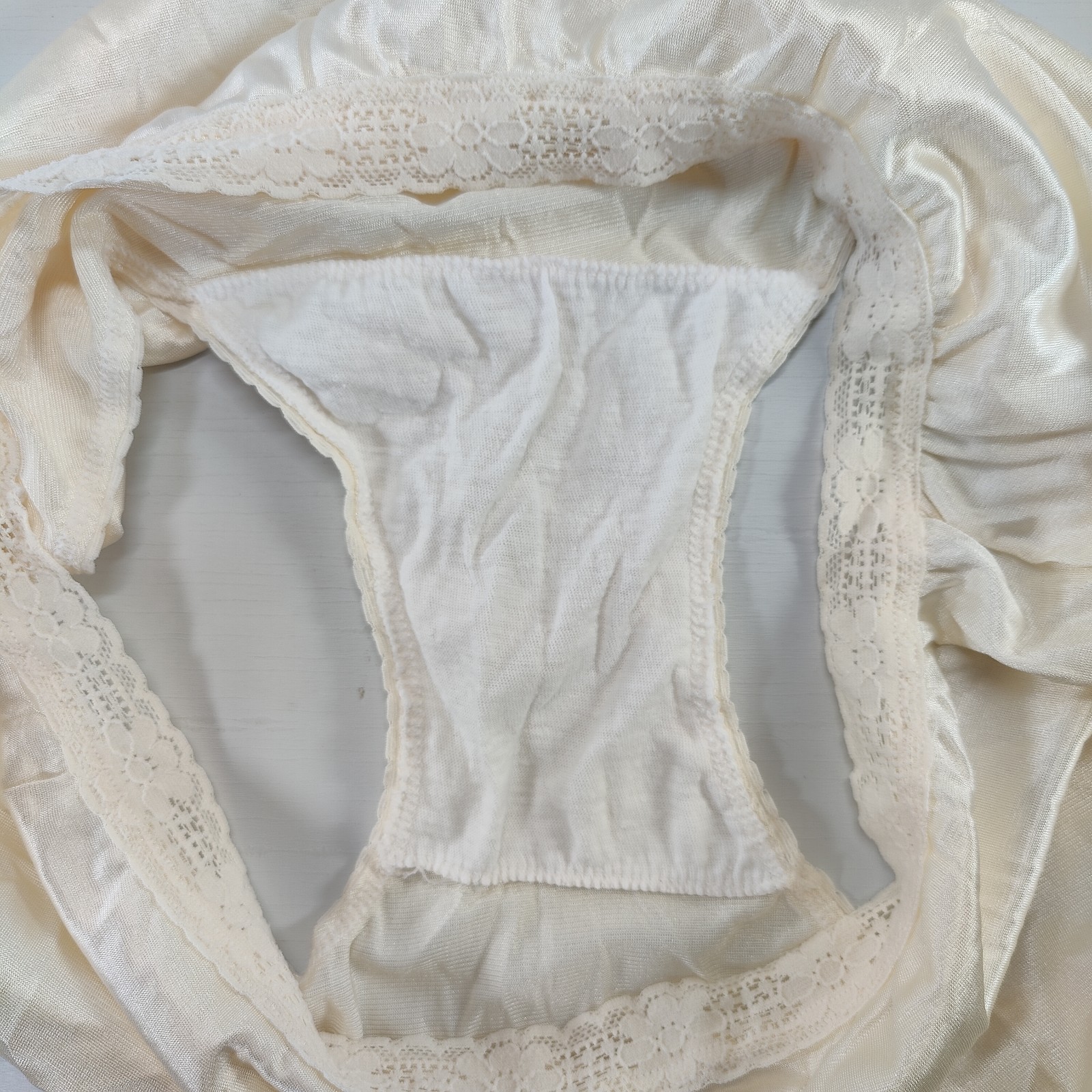 Vtg LovePats Granny Panty Sz 10 Ivory Off White Cotton Gusset