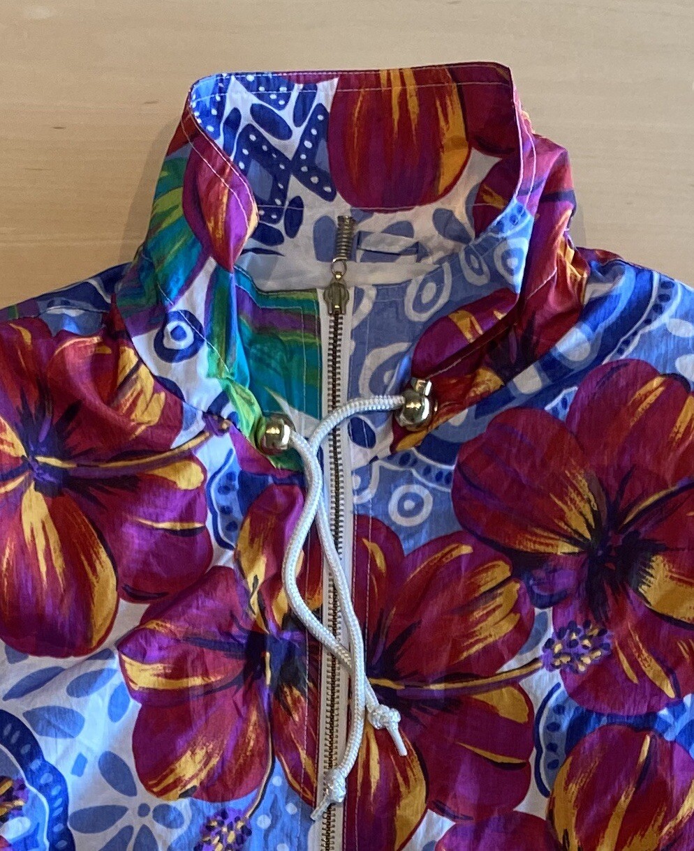 Vintage Andy Johns Women’s Sz Sm 2-Piece Track Suit Pants Jacket Floral Bright
