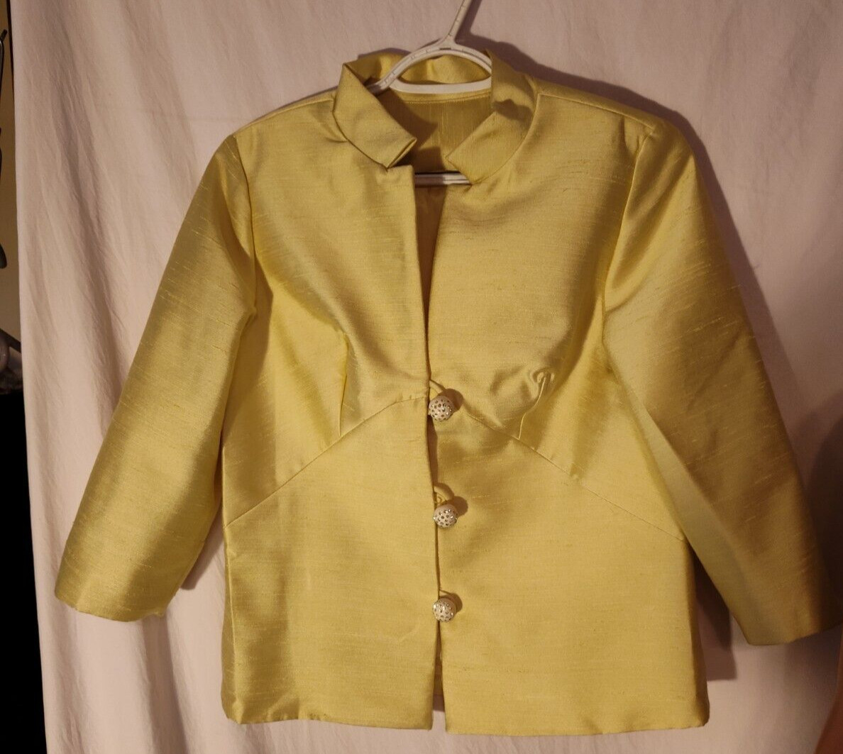 Ladies Vintage 2 Pc. Dress/3 Button Jacket Yellow, M, Pre Owned, Not Branded