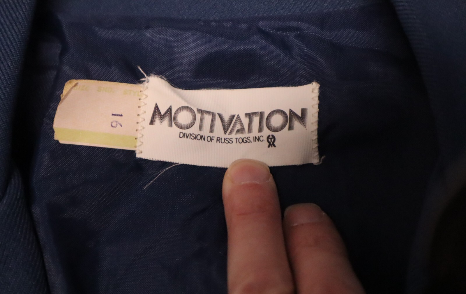 Vintage 1970s MOTIVATION by RUSS TOGS womens blue gray blazer size 16 (NWT)