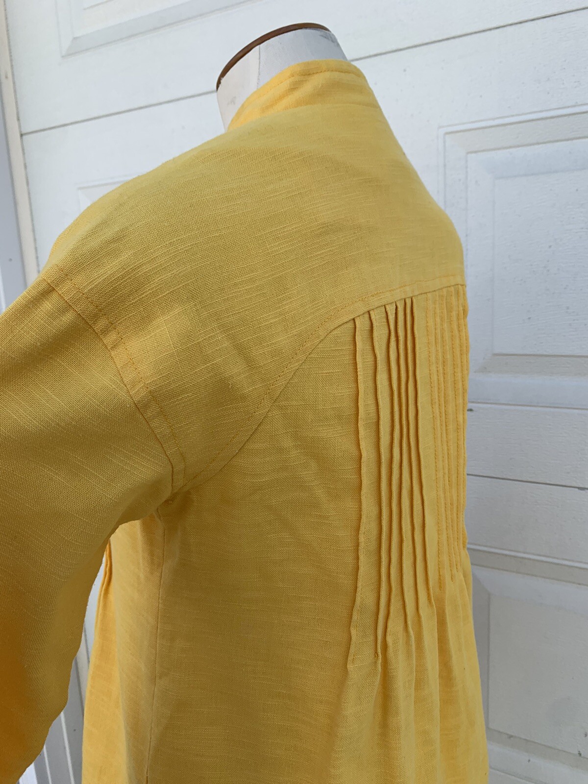 Vintage 60’s 70s S. HOWARD HIRSCH Pintuck Sunflower Yellow Utility Dress XS/S